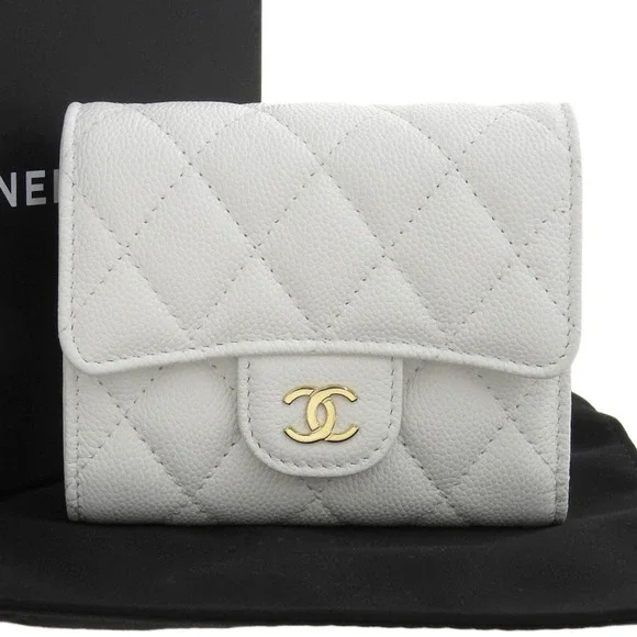 CHANEL | Bags | Chanel Authentic White Caviar Leather Logo  display picture 1